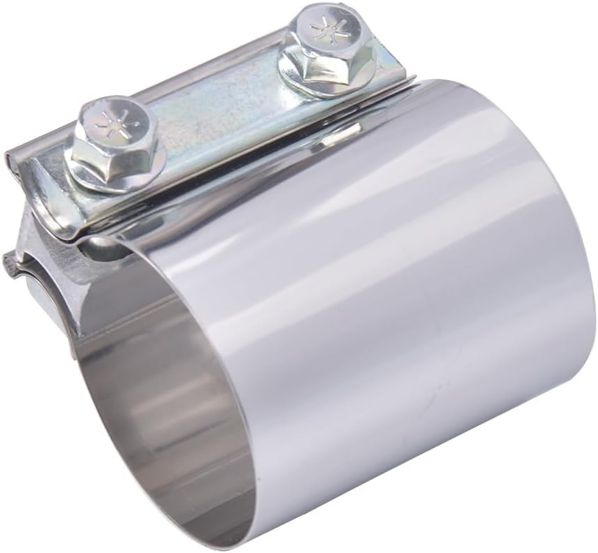 ID 2-1/2 Inch Lap Joint Butt Exhaust Clamp Stainless 63mm Exhaust Coupler Clamp