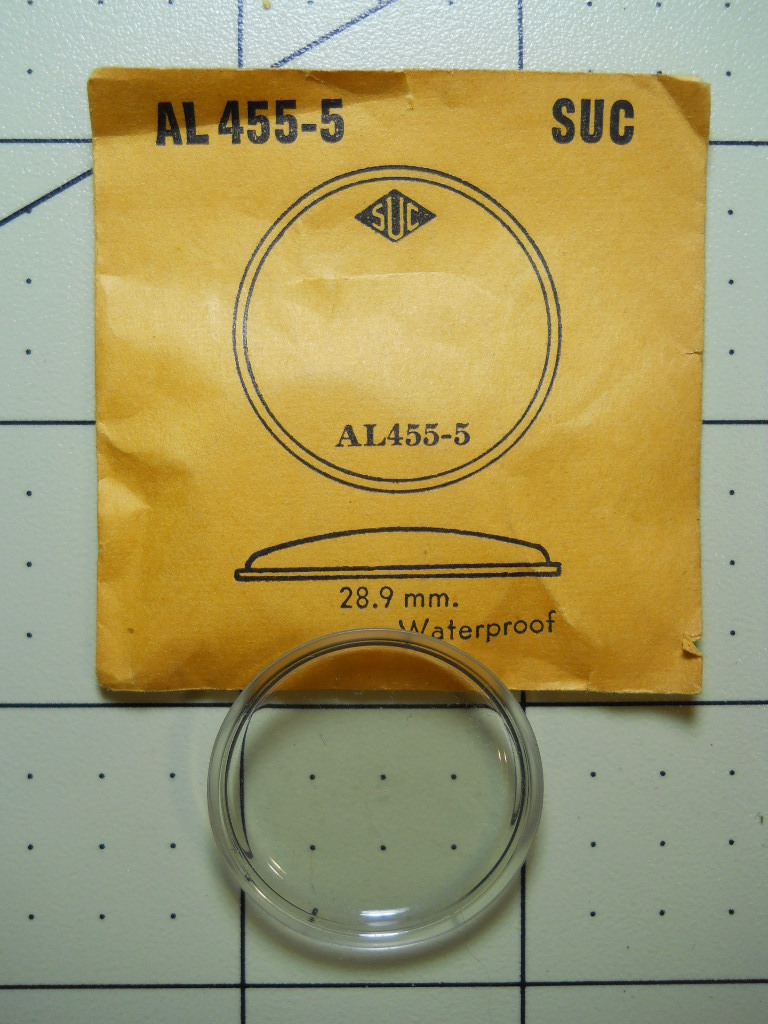 SUC AL455-5 GS-A458 Watch Crystal Fit Orvin – 28.9 mm Diameter Replacement