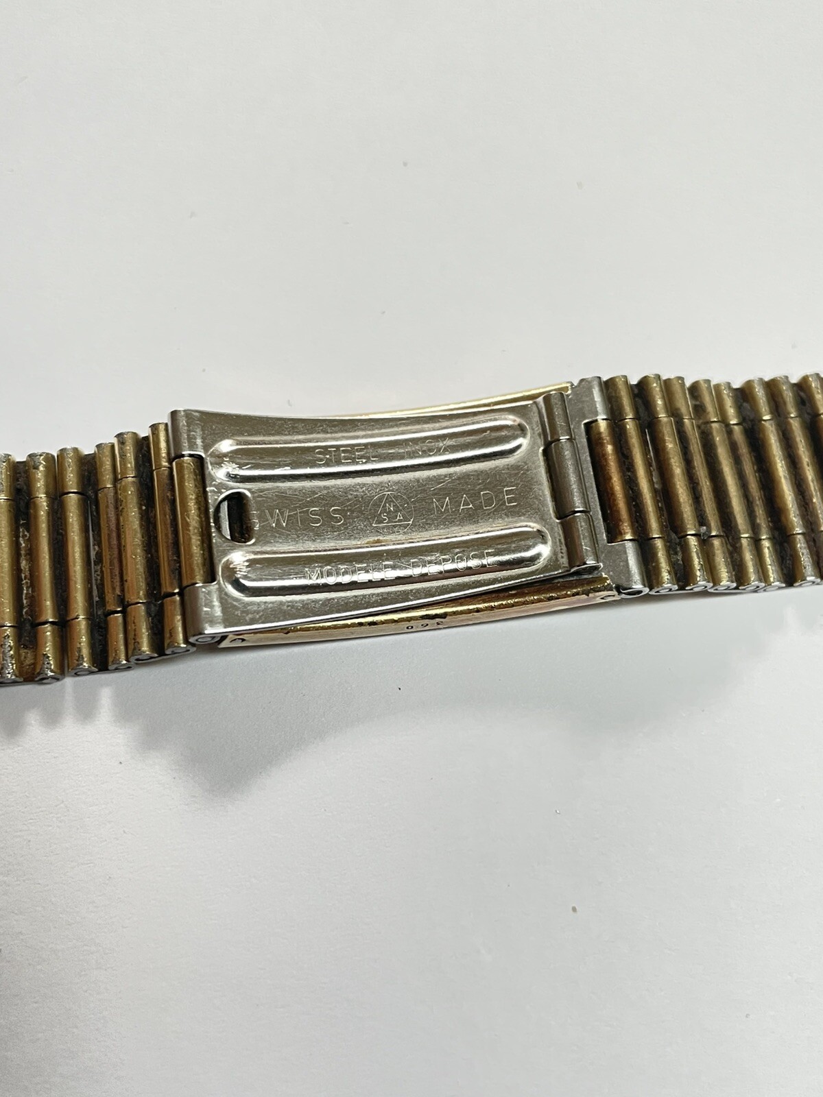 Original Signed NSA 18mm Flatlink Bracelet Goldplated Used Condition