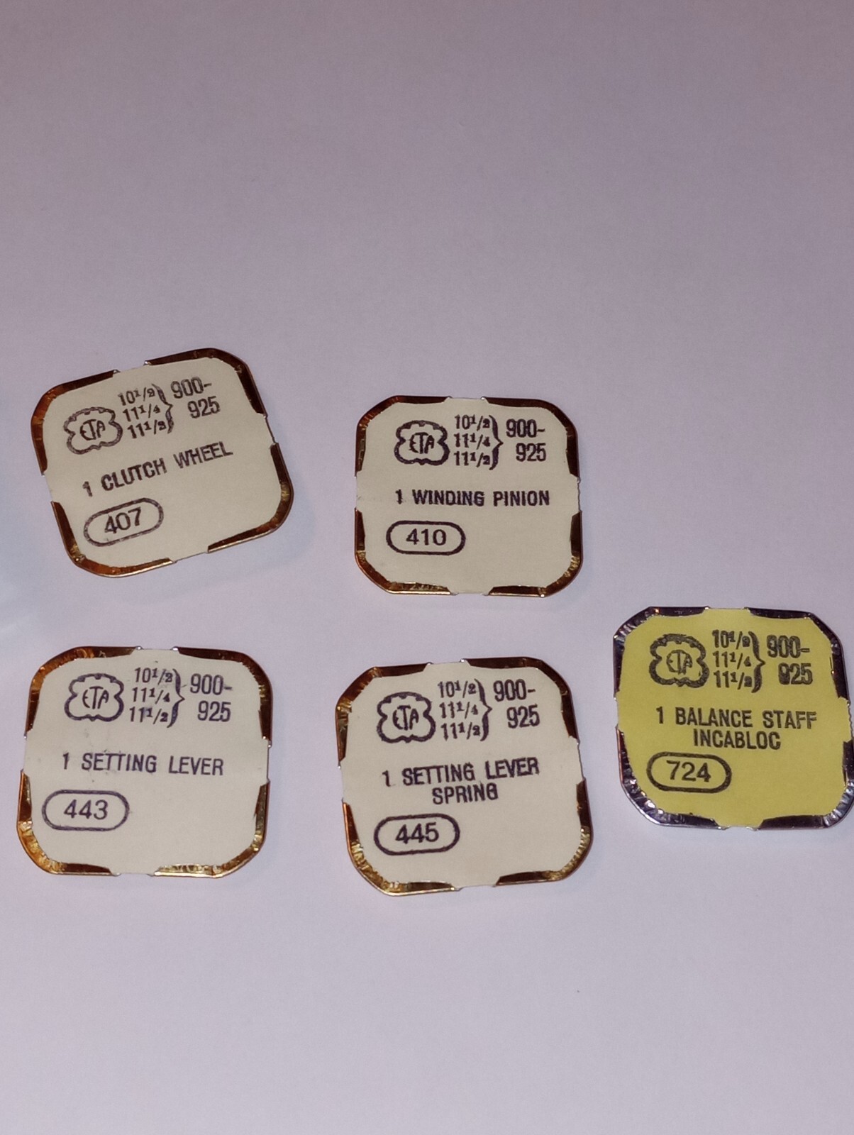 ETA 10-1/2, 11-1/4, 11-1/2 – 900-925 Part #’s 407, 410, 443, 445, 724 NOS