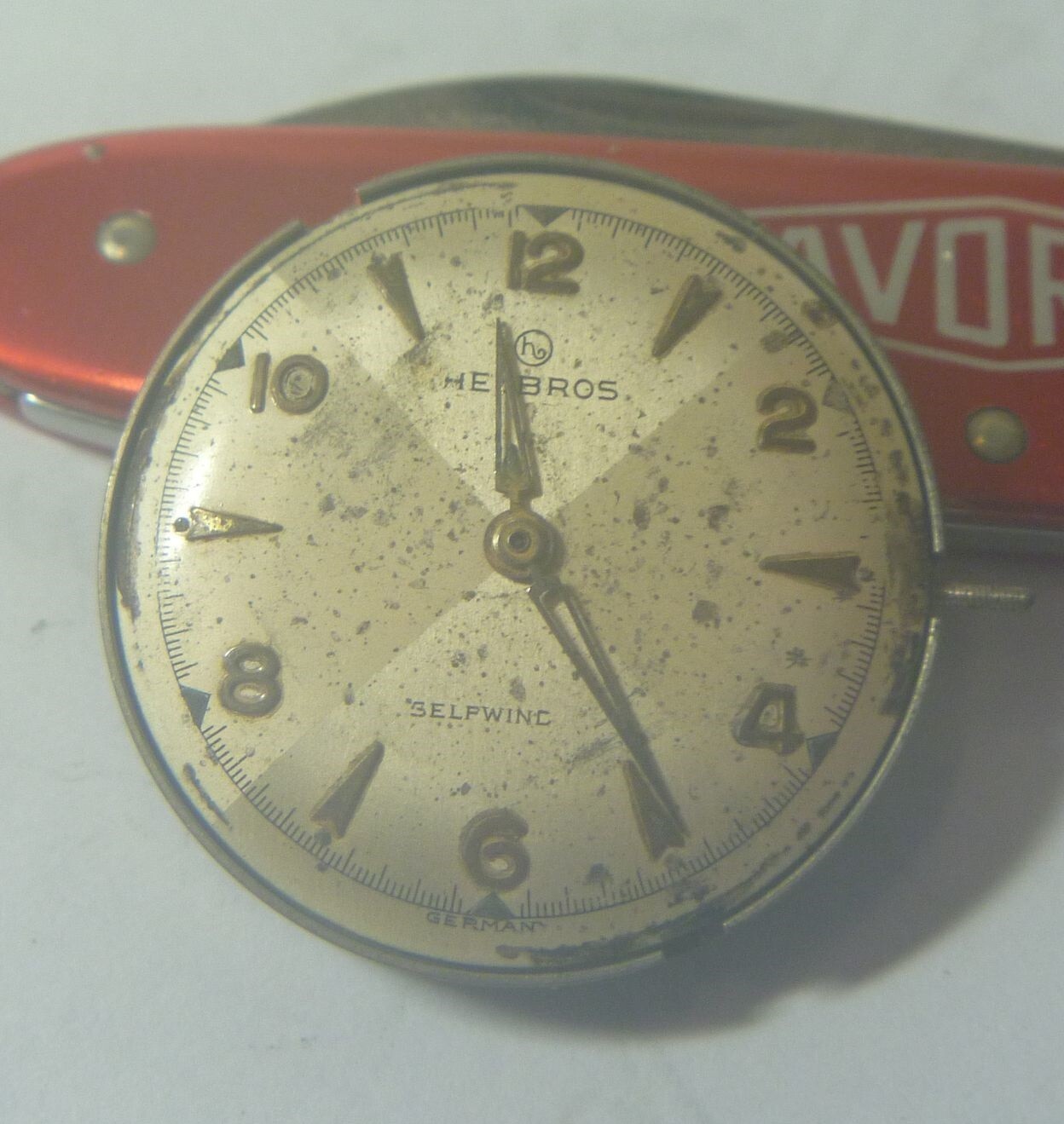 1960s Helbros 17 Jewels Gents Selfinding Otero 48 Base Cal Movt & Dial- Parts!