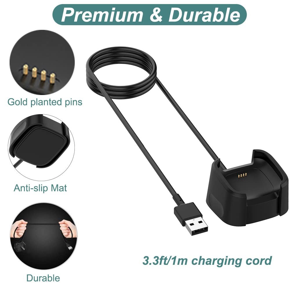 Charger for Fitbit Versa 2 (Not for Versa 1st), Charging Cable Dock with 3.3f…