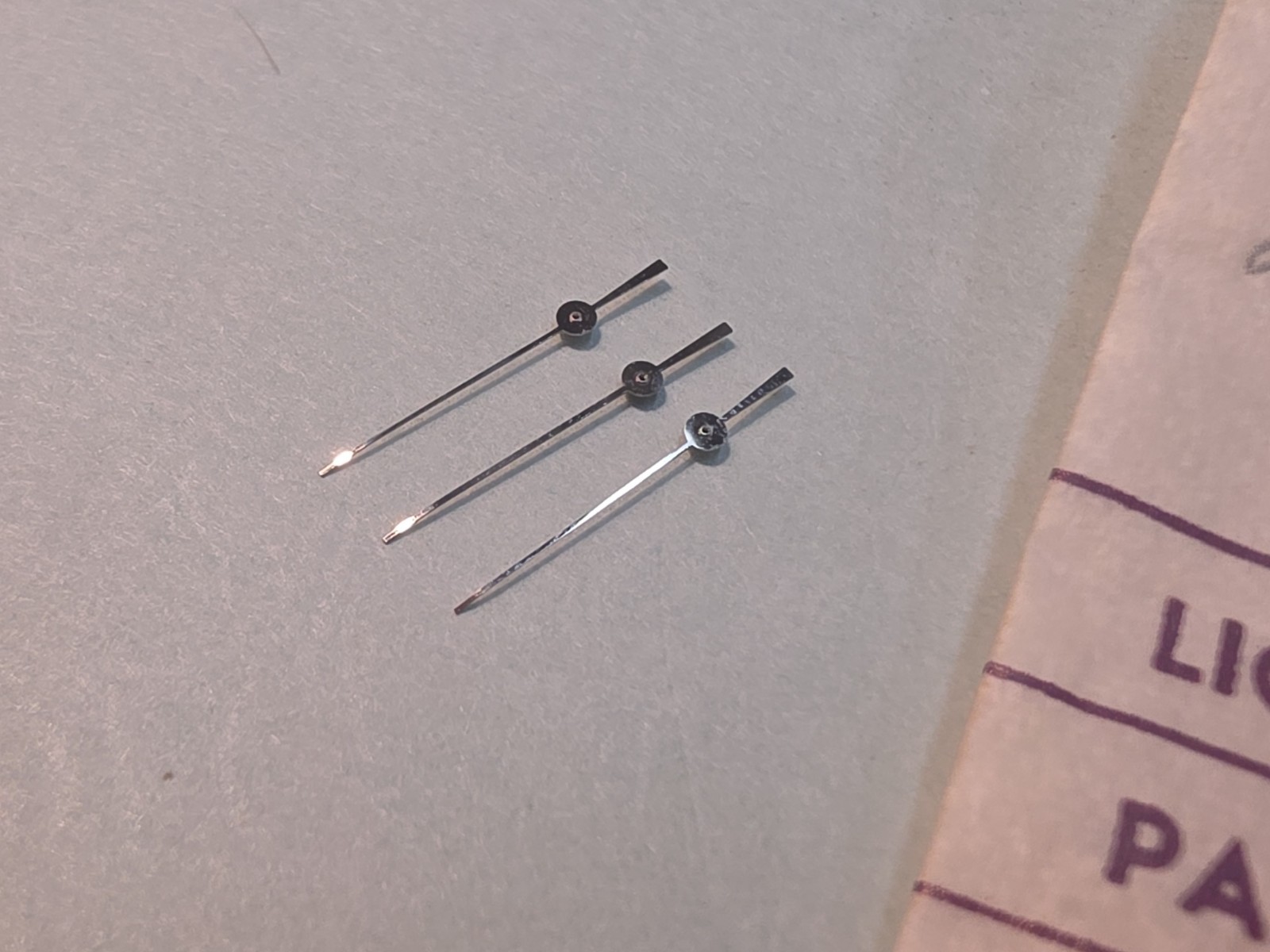 Lot Of 3 Genuine NOS Bulova 10CRAC 22/62 Silver Sweep Second-Fits 0.20mm Pinion