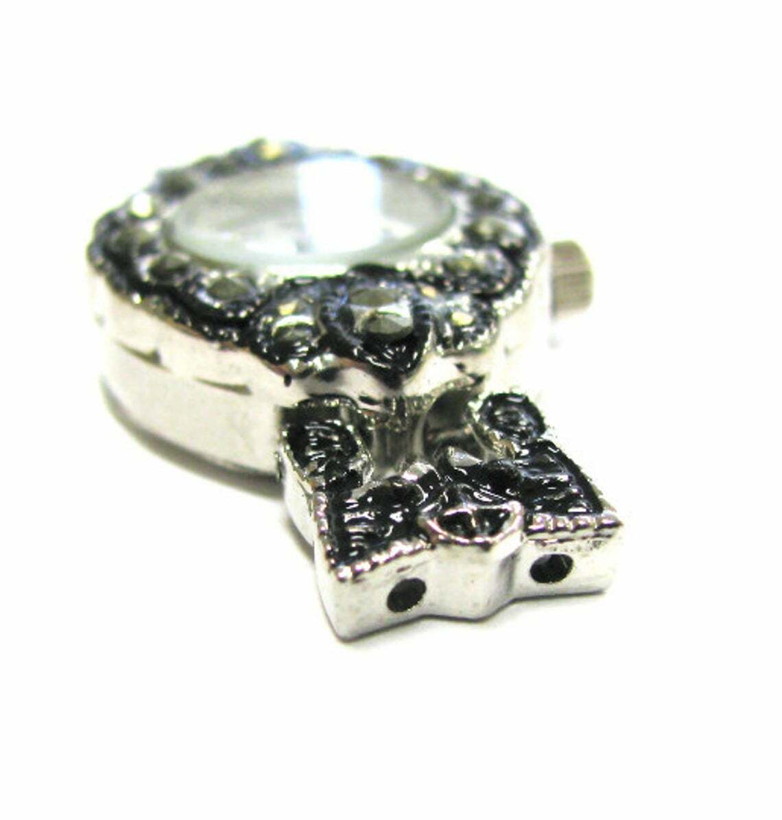 Watch Face DIY SILVER Color DIY Craft Jewelry 2 pcs Victorian Jewelry Making