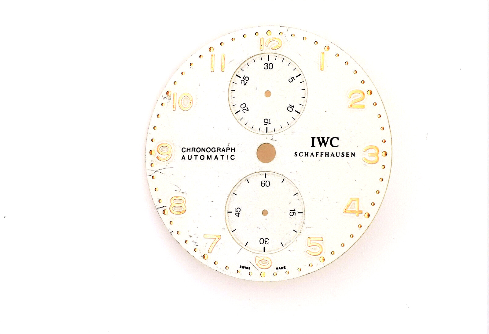 IWC Portuguese Chronograph Silver Watch Dial 3714 34.3mm Golden Marker (SO21)