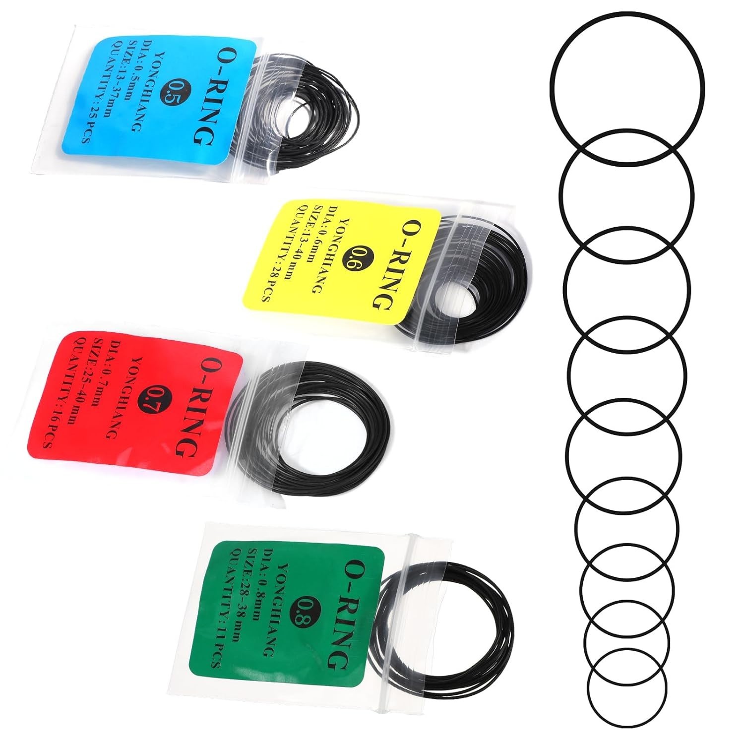 O Ring Watch Gasket, 80 Pcs 0.5/0.6/0.7/0.8 mm Waterproof Rubber Watch Seal W…