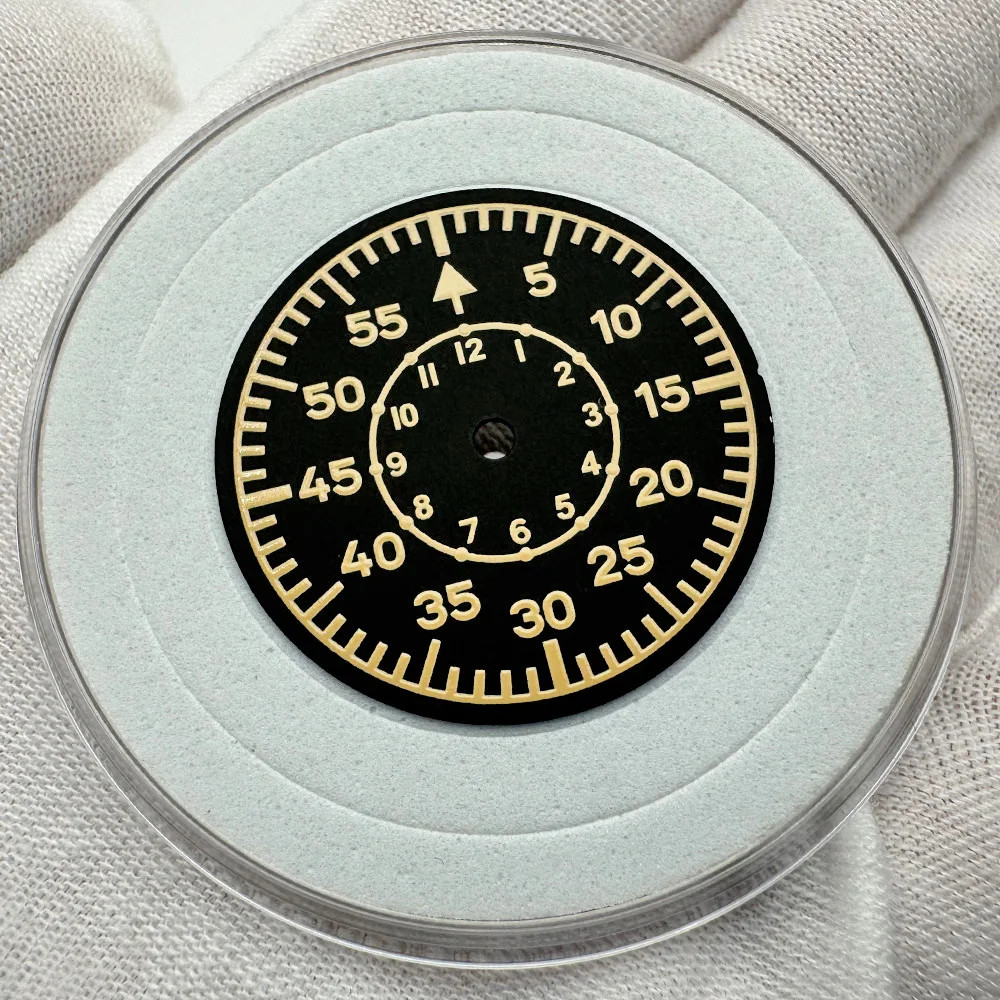 28.5mm Watch Dial+Hands Green Luminous Pilot Face For NH35 NH36 Movement