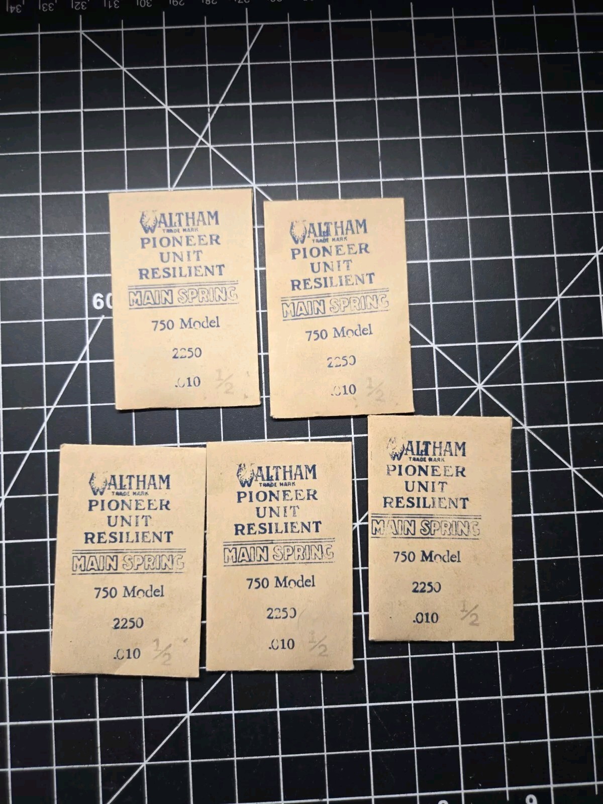 waltham pocket watch mainspring lot the 750 model 2250 .010 1/2 unit special