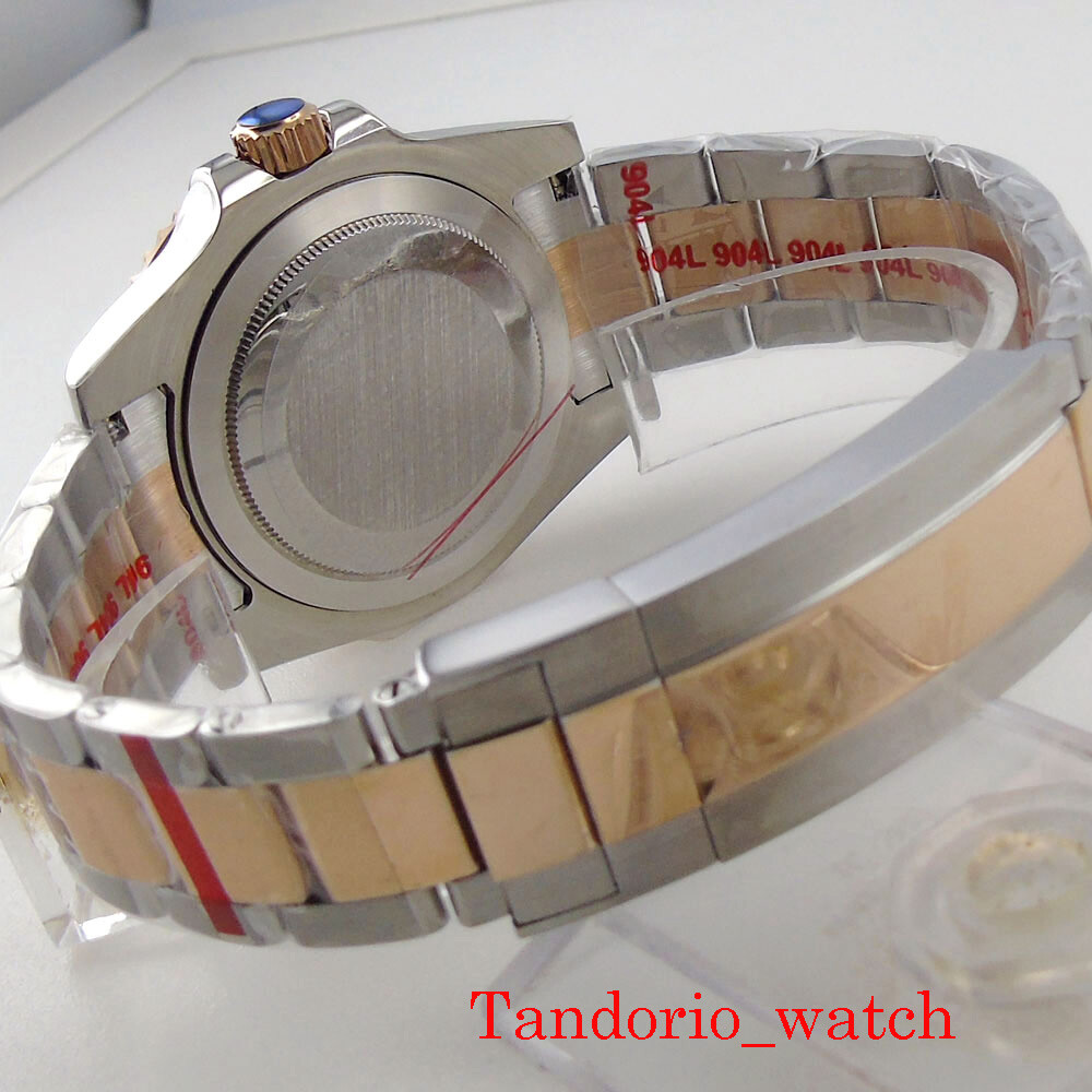 Bliger Watch Case For NH35 NH36 Two Tone Sapphire Glass Unidirectional bezel