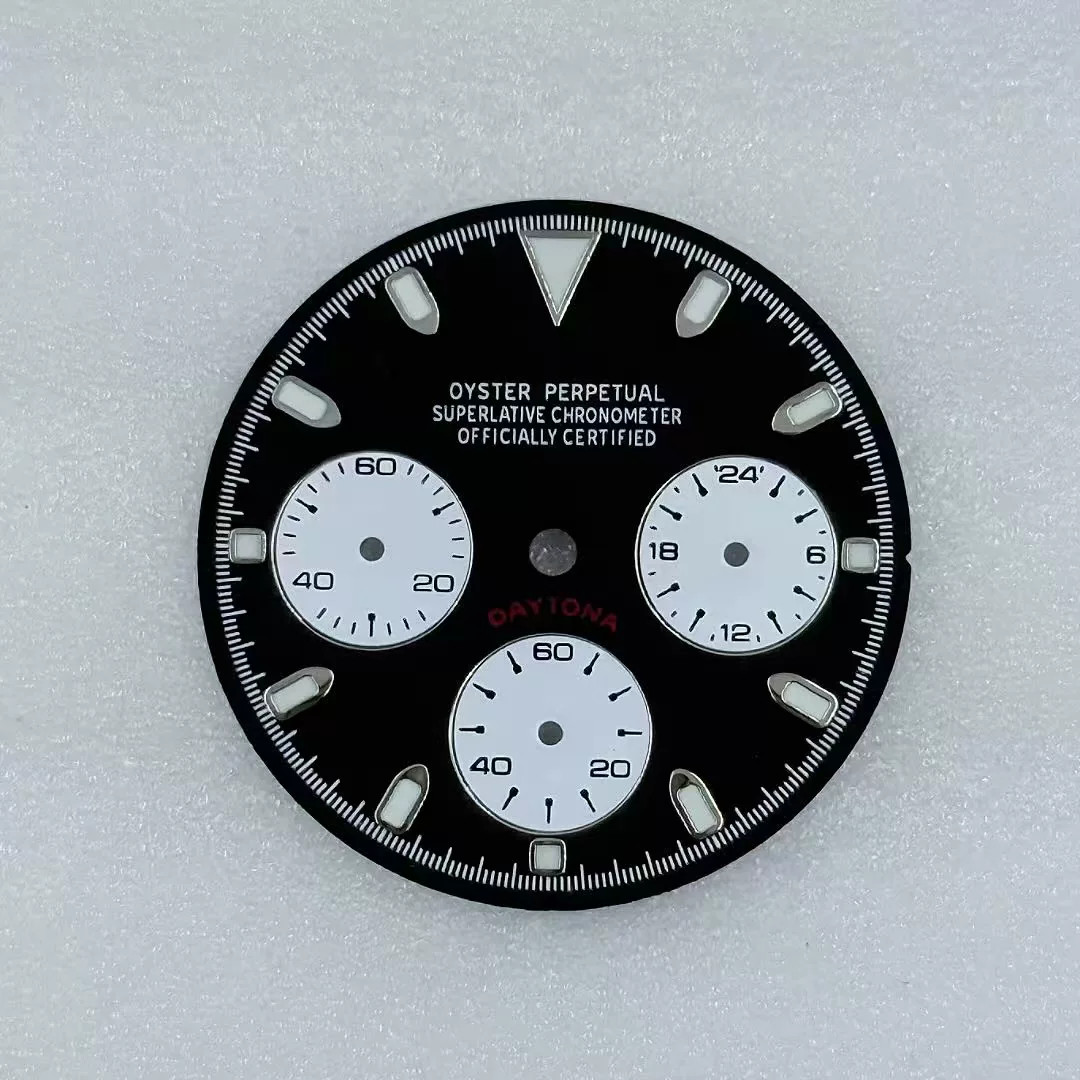 29.5mm Multi-functional Watch Dial Green Luminous for VK63 Movement Parts