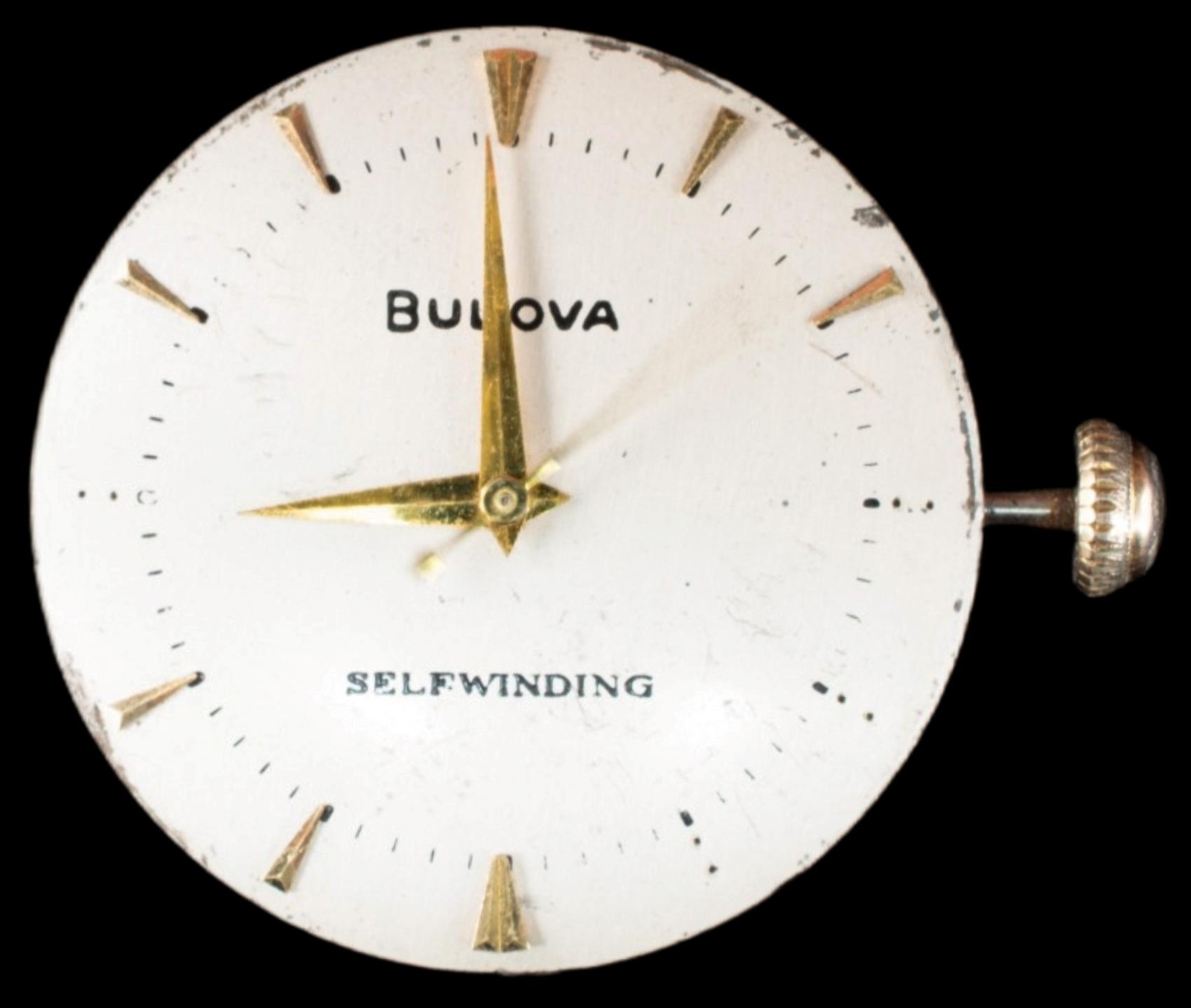 BULOVA 17 Jewel Movement Cal 10 CSC Silver Dial Gold Markers