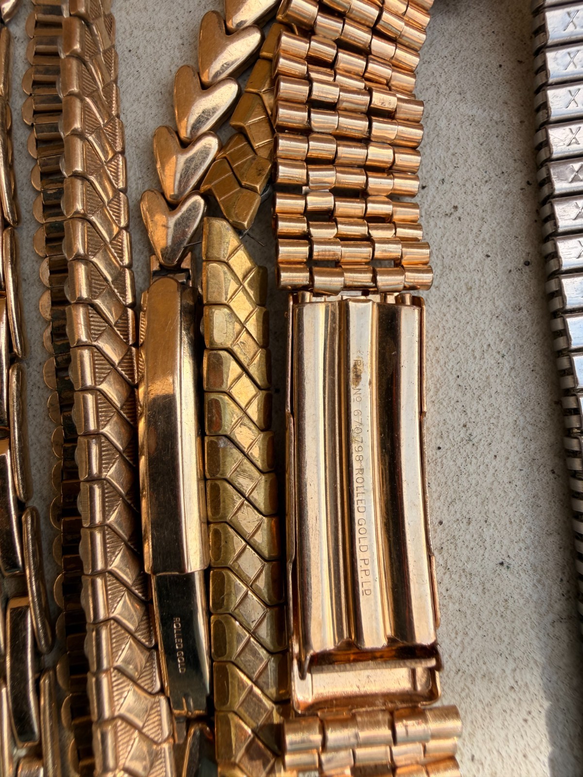 Vintage 9 ct rolled gold filled watch straps job lot scrap gold recovery 3