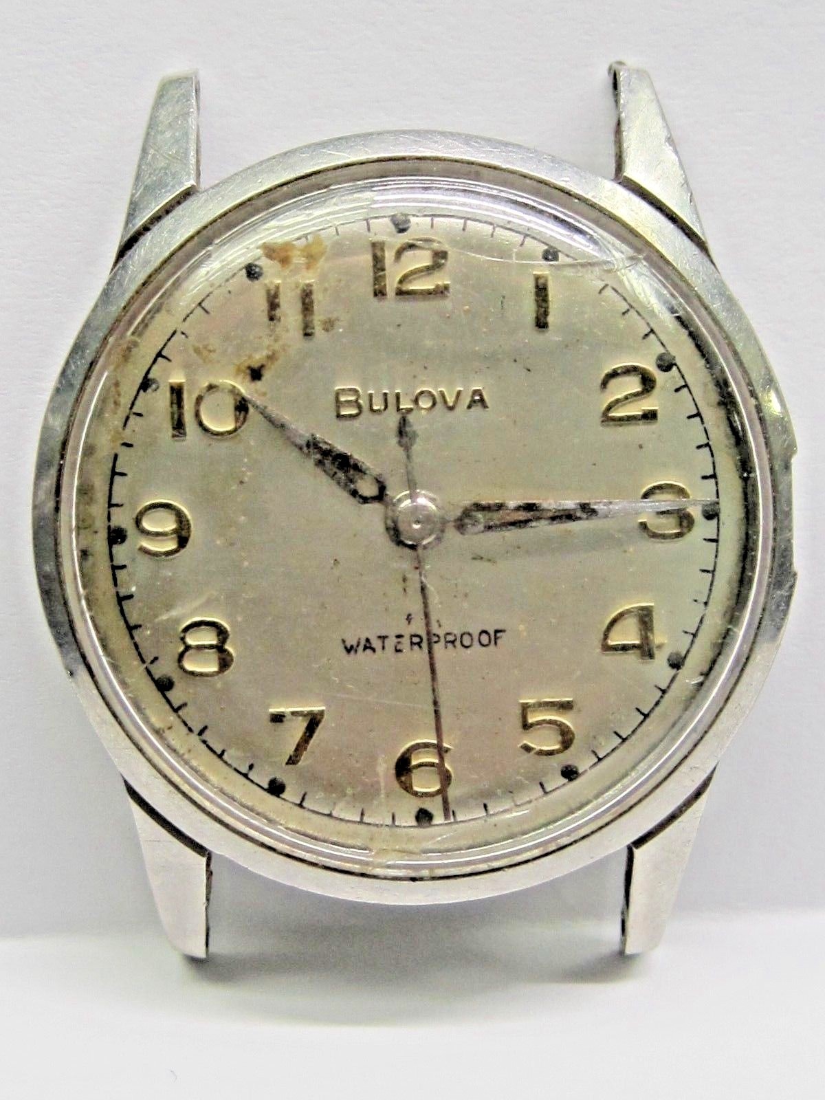 Antique Gents Bulova Stainless Steel Wrist Watch 17 jewels. 11AFC