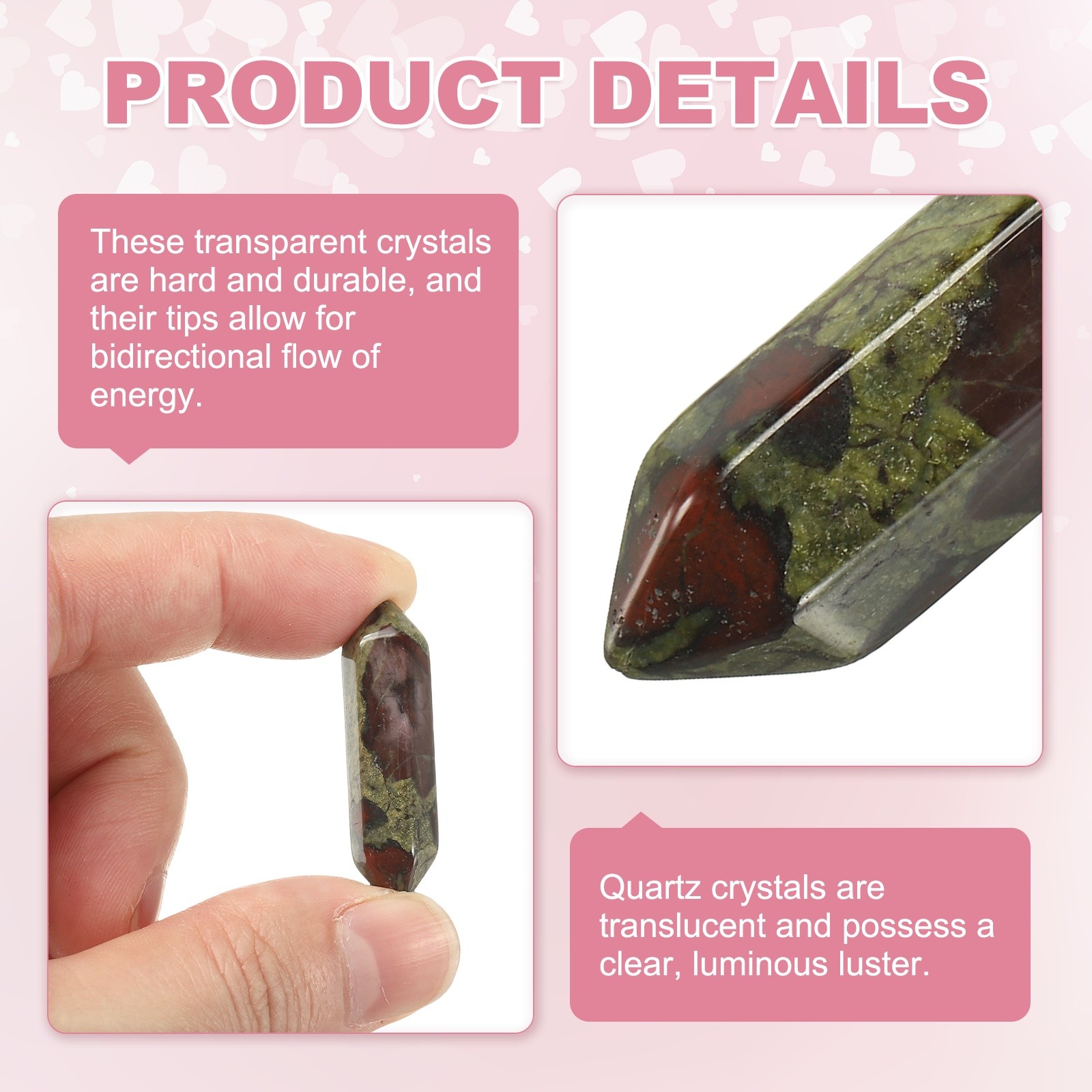10 Pack Dragon Bloodstone Quartz Crystals Polished Crystals Bulk