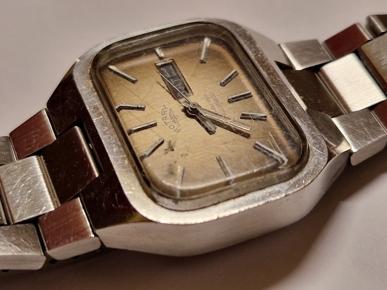 vintage ROTARY Automatic AS 2066 TV cased collectible day date needs serviced