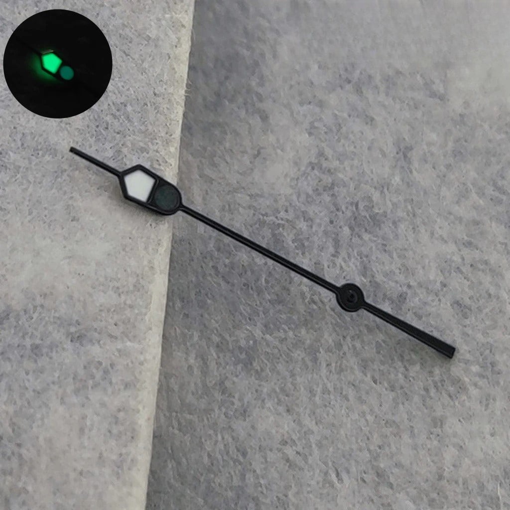 13mm Silver Black For NH35 NH36 7S26 7S36 4R35 4R36 Watches C3 Green Luminous