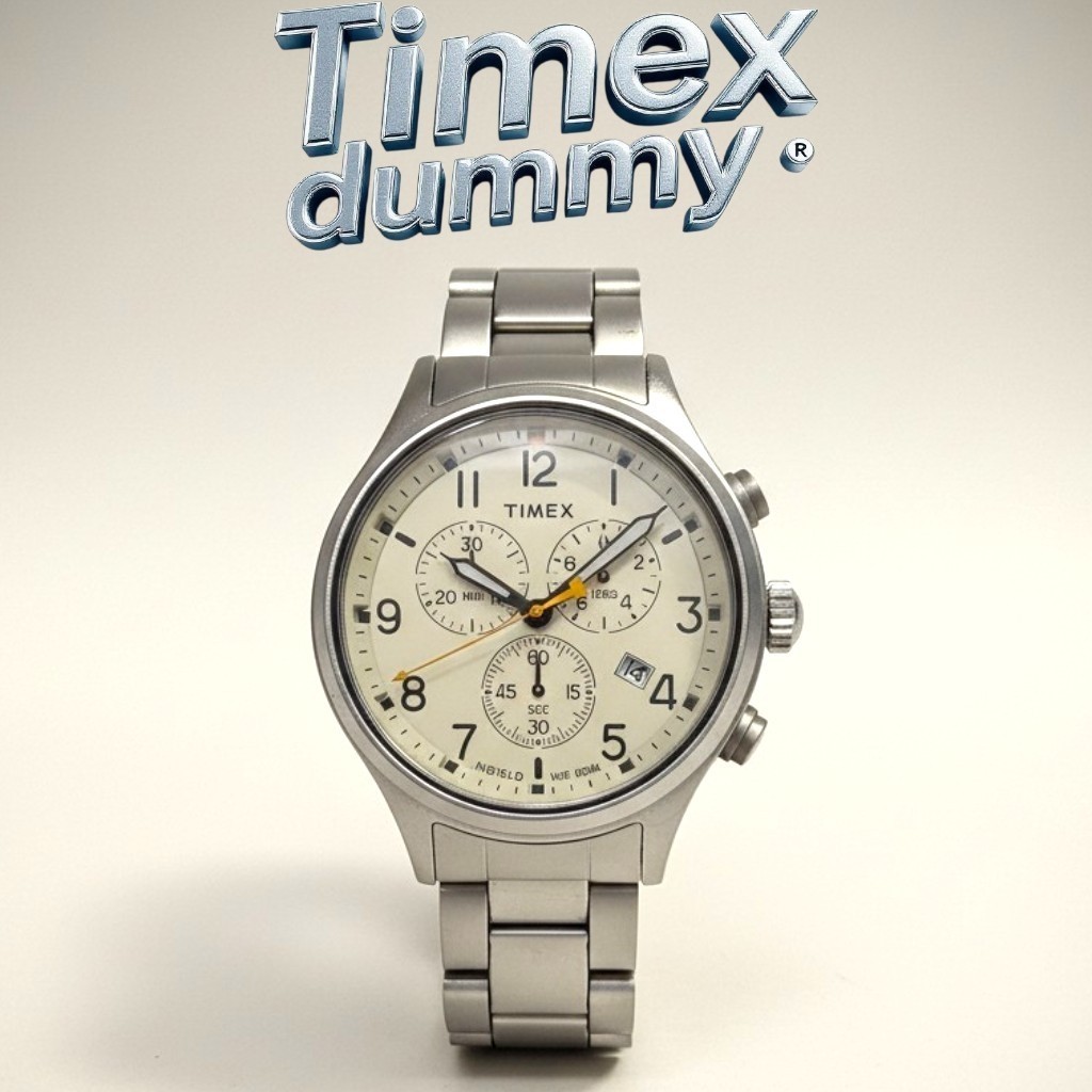 🔥 TIMEX WATERBURY DUMMY WATCH(NO MOVEMENT) 42MM CHRON FOR REPAIR OR PARTS, NEW