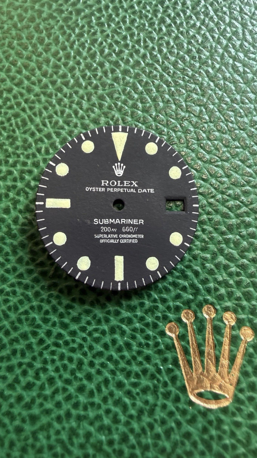 Original ROLEX 1680 SUBMARINER DATE DIAL 200M 660FT **Refinished** METERS FIRST
