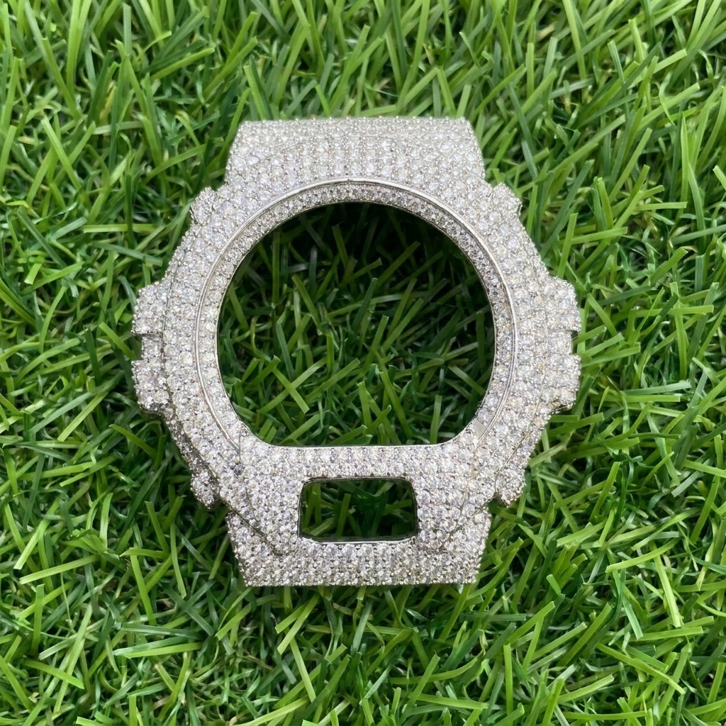 DW6900 Moissanite Bezel Kit Custom Iced Out Silver Bezel Only