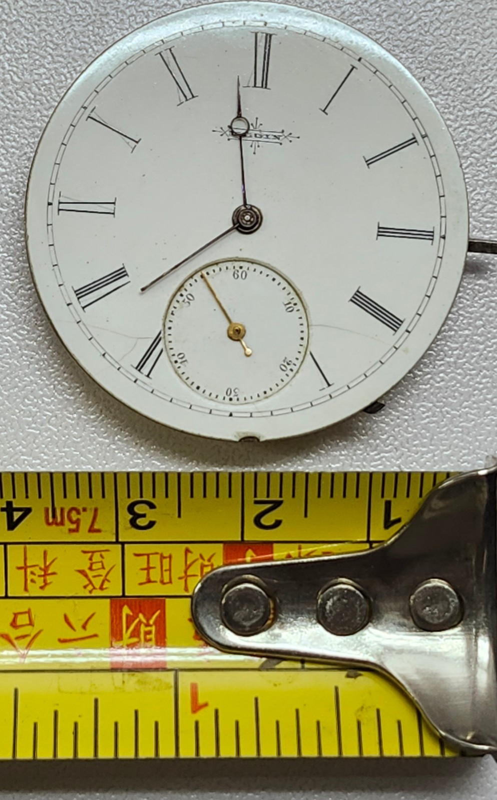 Elgin 12s Pocket Watch Movement – 15J Adjusted – Gilt Finish -for PARTS OR REPAI
