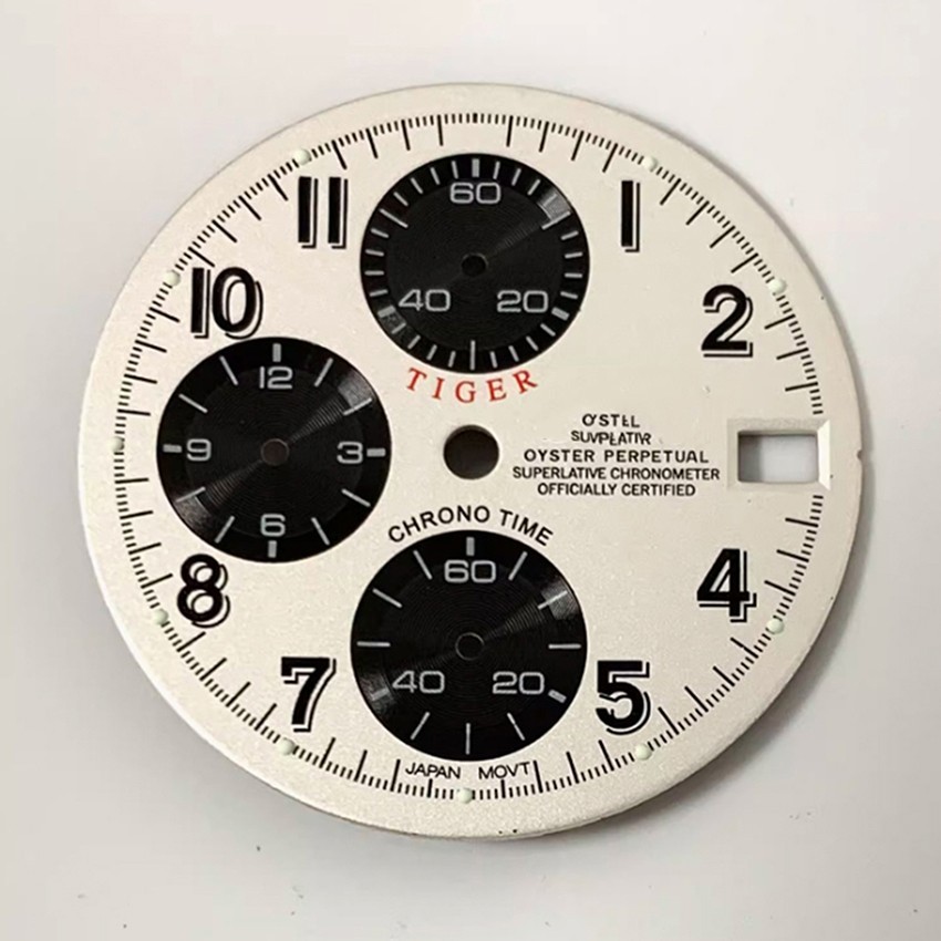 29.8mm Multifunctional Watch Dial Six Hands Green Luminous For Vk67 Movement
