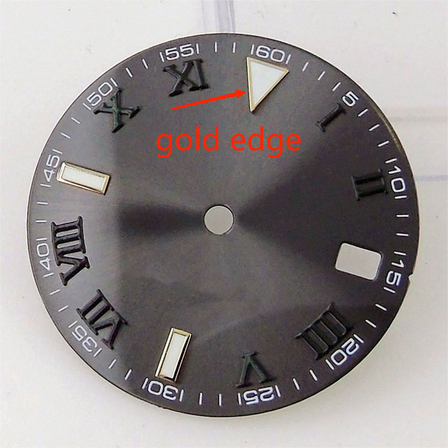 29mm Gray Sunburst Watch Dial Face Accessories for NH35 NH36 Automatic Movement