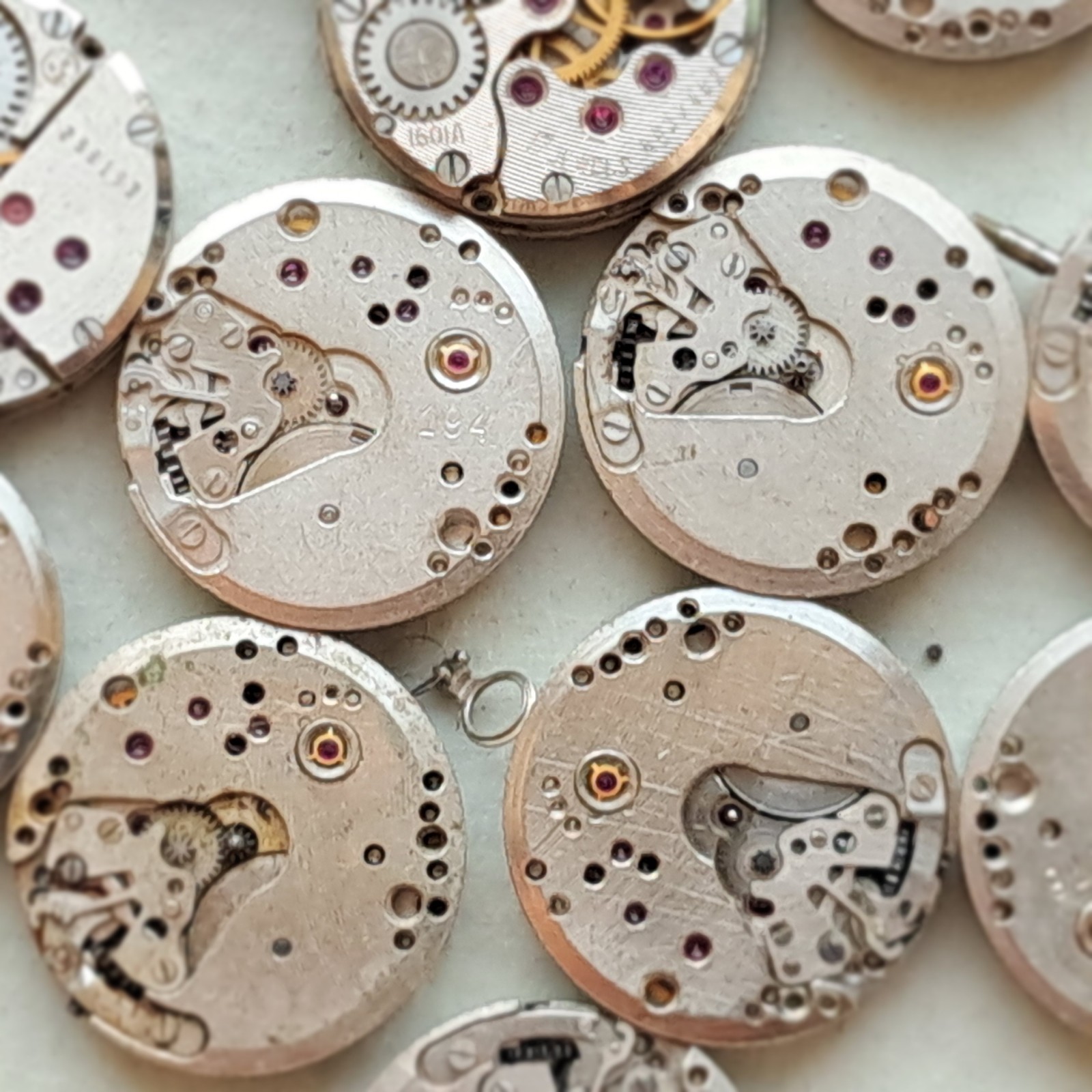 Lot of 10 CHAIKA Watch Movements 16mm USSR | Vintage Mechanical Parts Steampunk