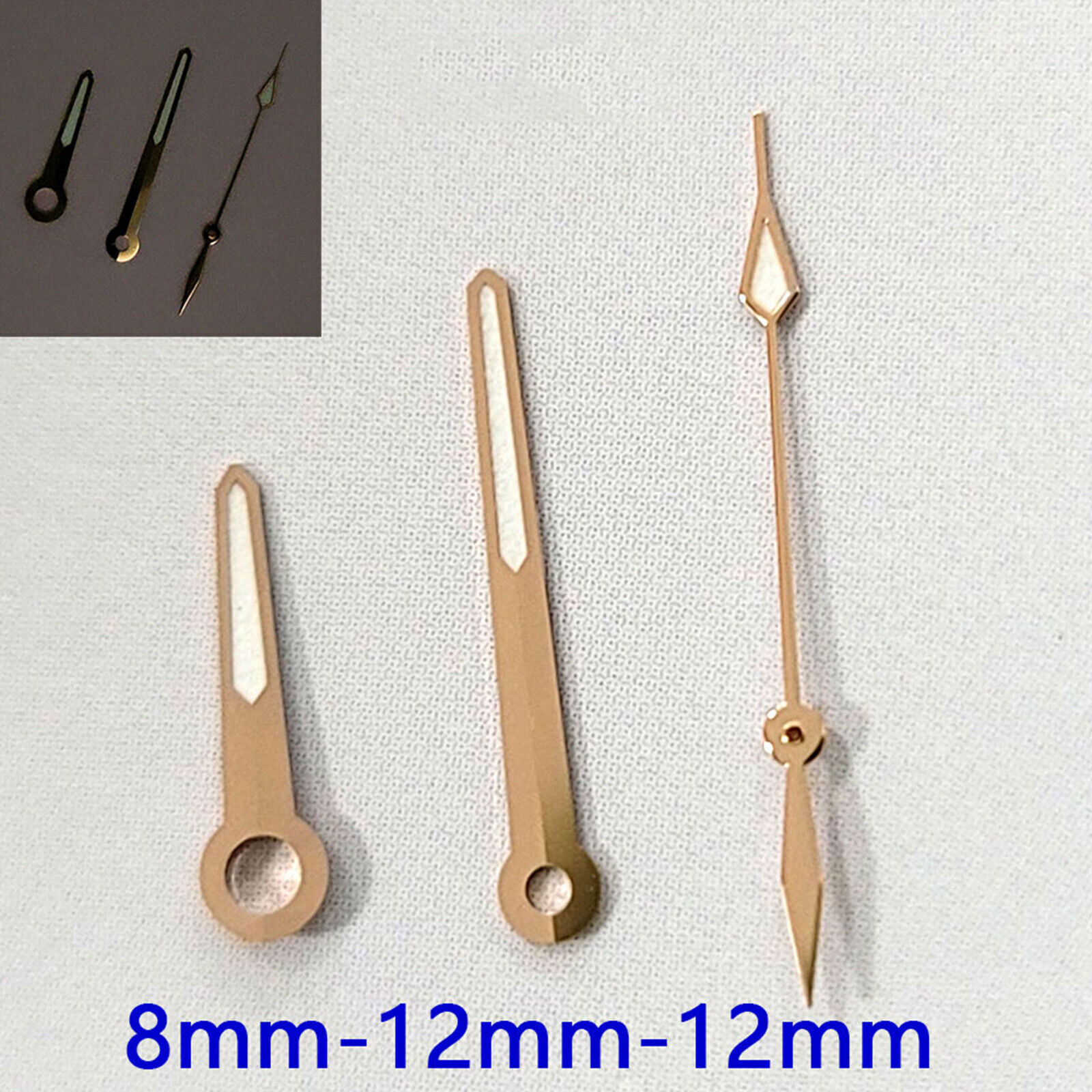 Green Luminous Rose Gold Watch Hands for NH35/NH36/4R36 Automatic Watch Movement