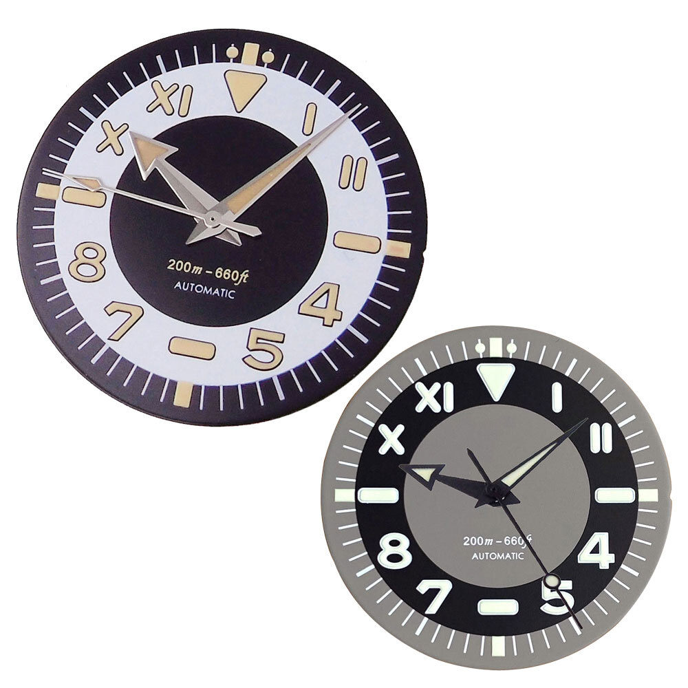 31mm black gray luminous Roman Arabic numerals watch dial fit NH35 NH36 Movement