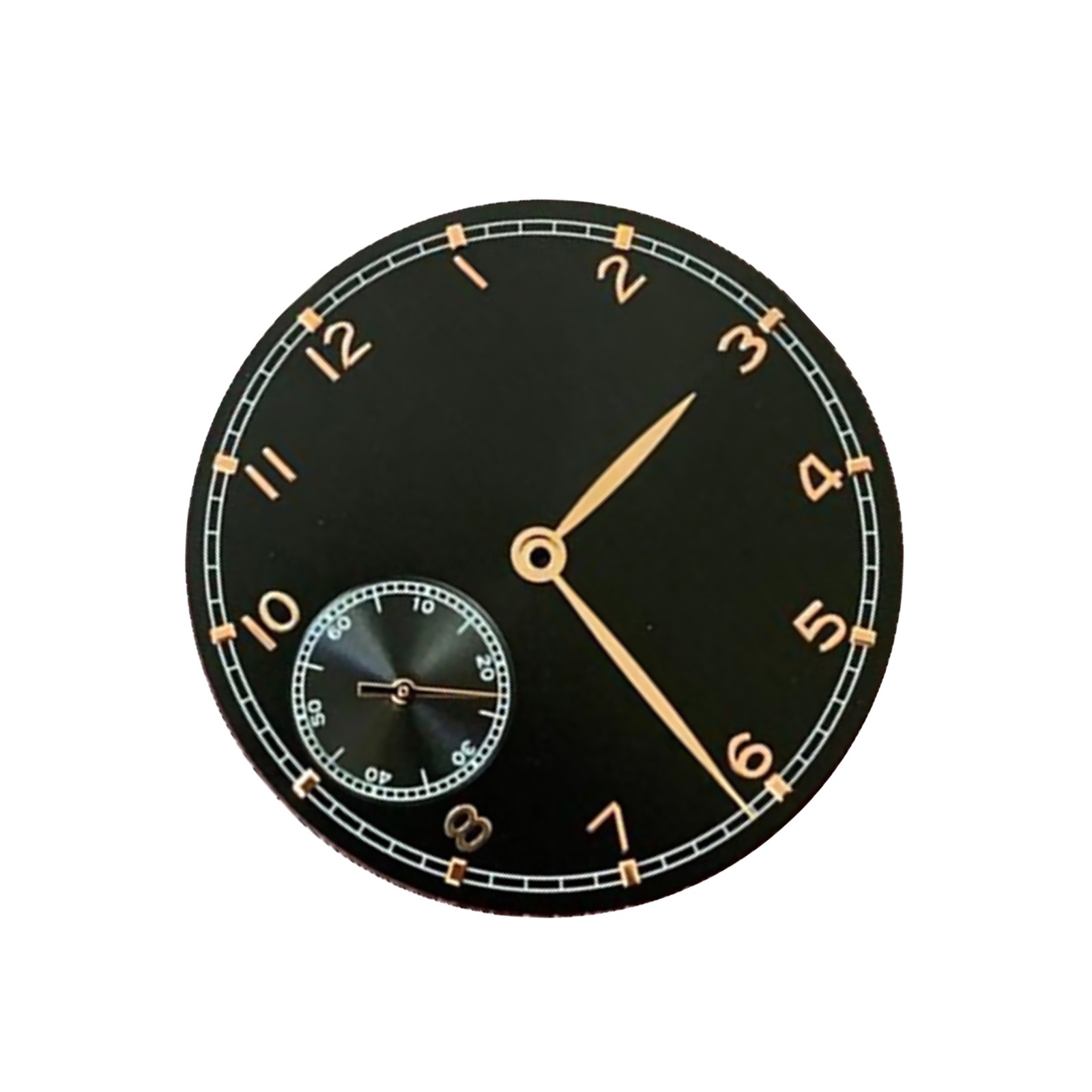 Black 0.4mm Thick 37mm Watch Dial With Hands For ETA 6497 ST3600 Watch Movement
