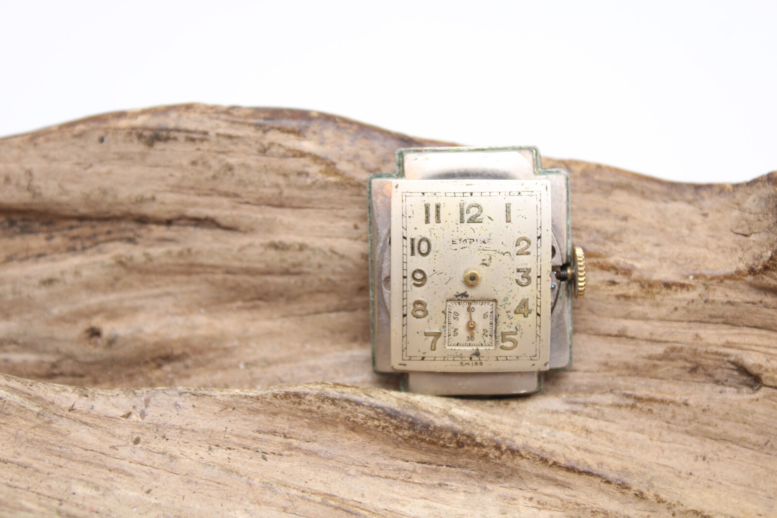 10K RGP BEZEL EMPIRE SWISS 7j EXO WATCH MOVEMENT 17.0mm RUNS (GB2)
