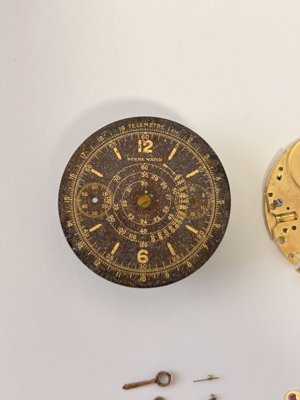 Landeron Cal 15 Monopusher Chronograph Watch Movement Part 2 3 16 Dial Hands Sub