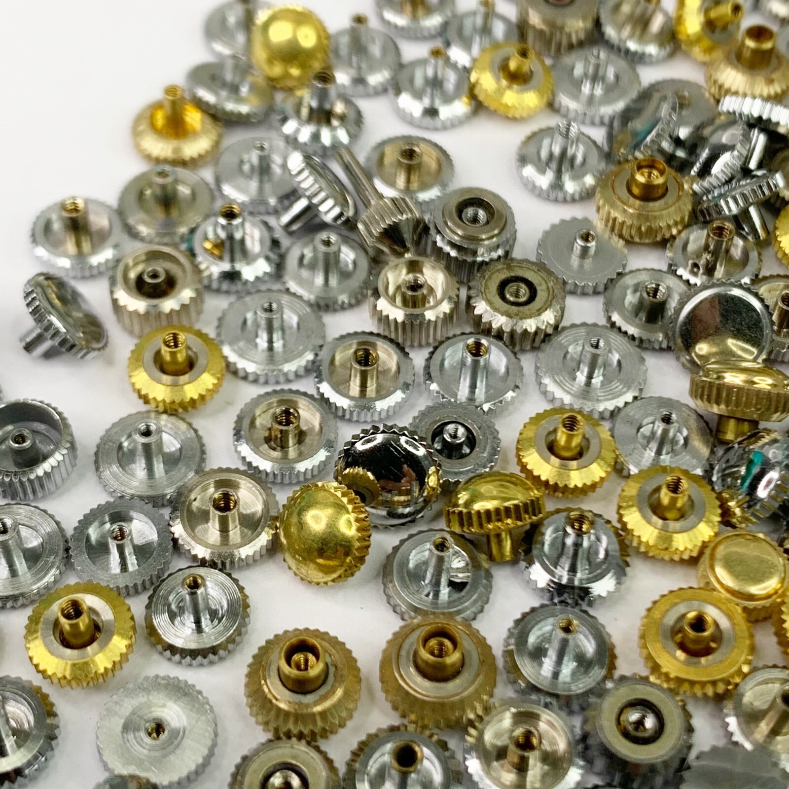 25 Watch Crowns 6-7mm Silver Gold Watchmakers Repair Lot Repair Spares For Parts