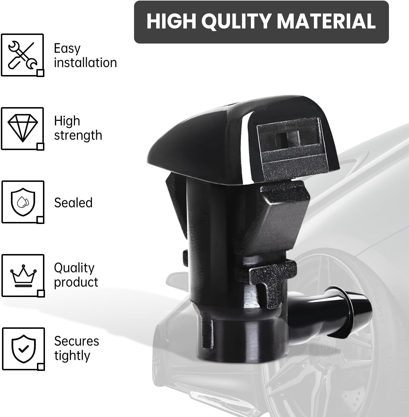 2PCS Front Windshield Washer Nozzle Wiper Spray Kit fit for 2008-2012 F