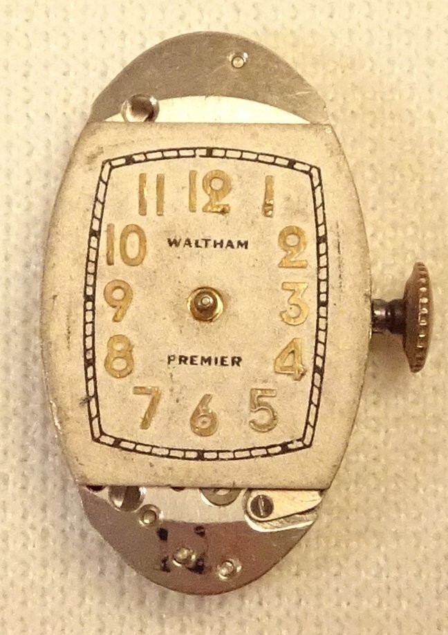 Waltham Wristwatch Movement 9J Antique Men’s Parts or Repair Premier 650