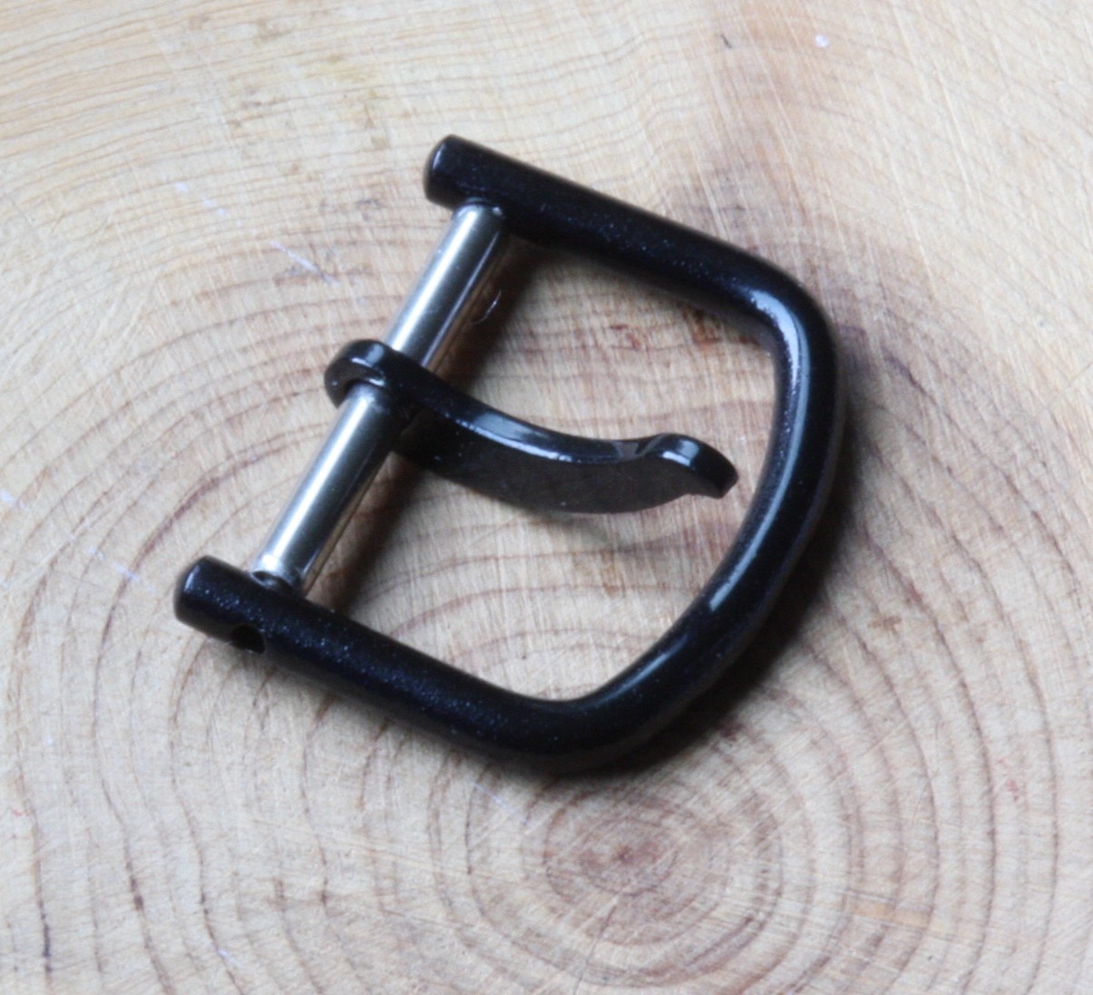 Black vintage watch buckle 14.5mm opening NOS for an all-black stealth look