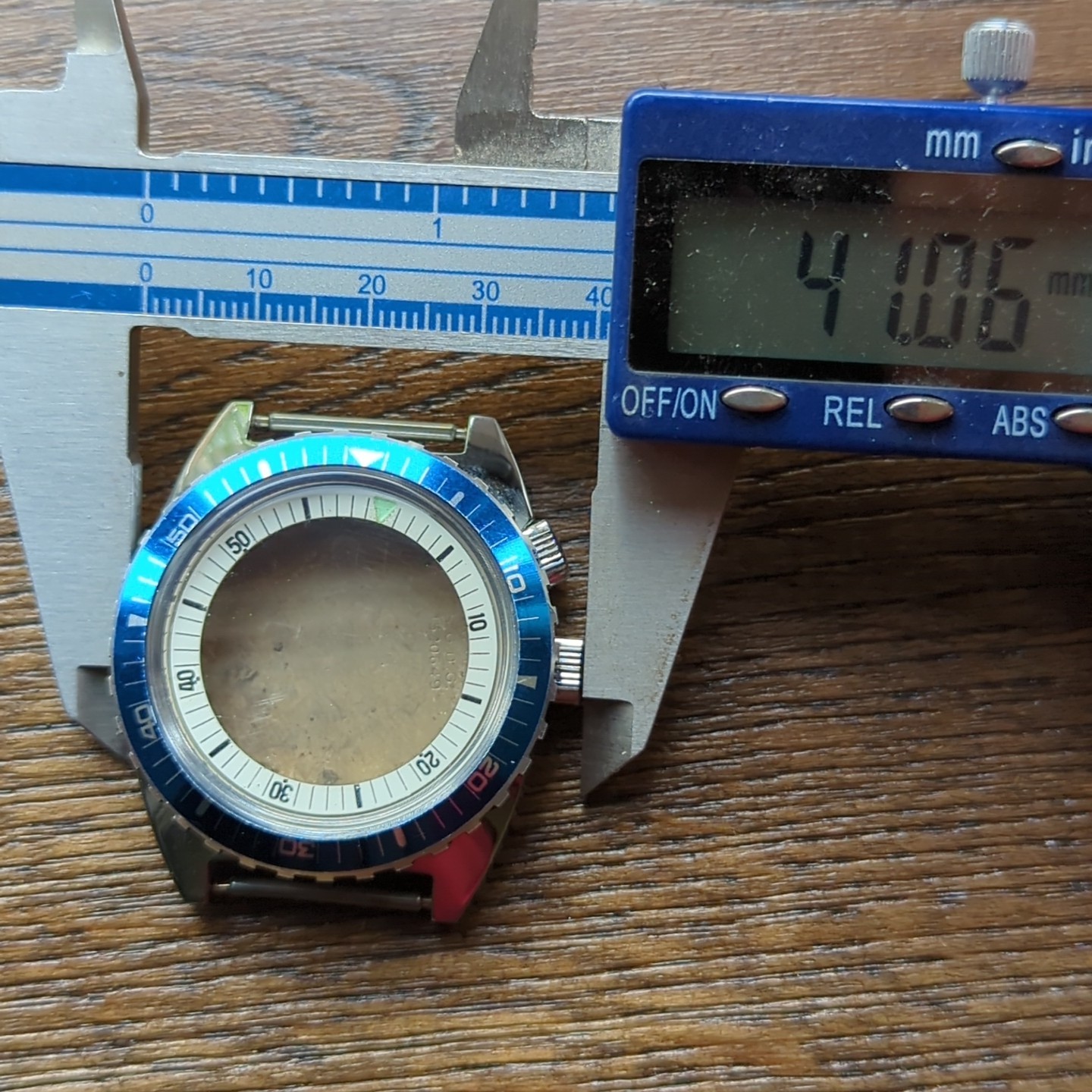 Vintage Divers Watch Case, Blue 40mm Bezel & Inner Rotating Bezel (B74)