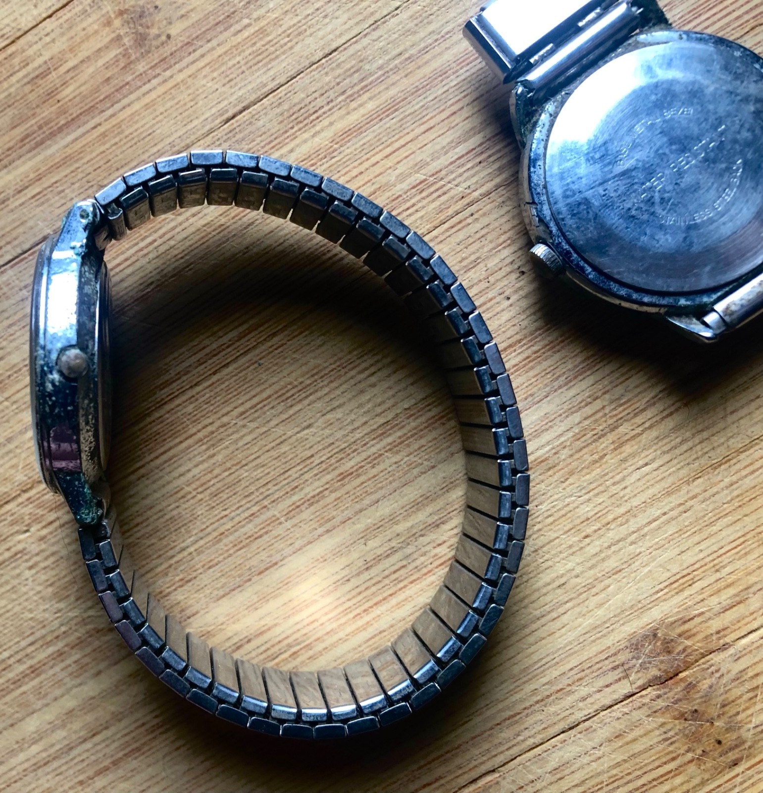 FOR PARTS ONLY 2 Non Working TIMEX Wristwatches CALENDAR Nice Speidel band