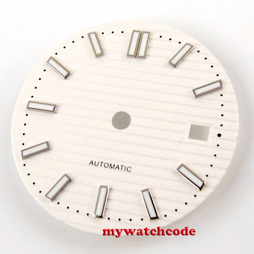 Square 40mm Steel Watch Case White Dial (case+bracelet +dial) Fit NH35A NH36A