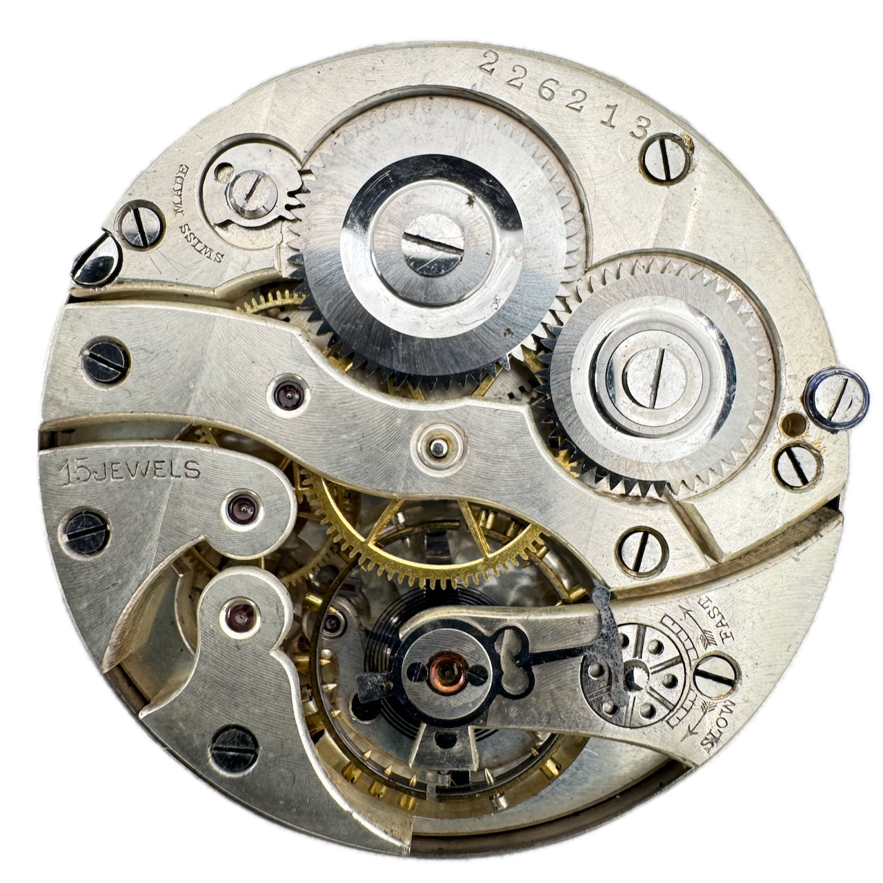Antique 16s Eaton Canadian Dial 15 Jewel Mechanical Pocket Watch Movement Swiss