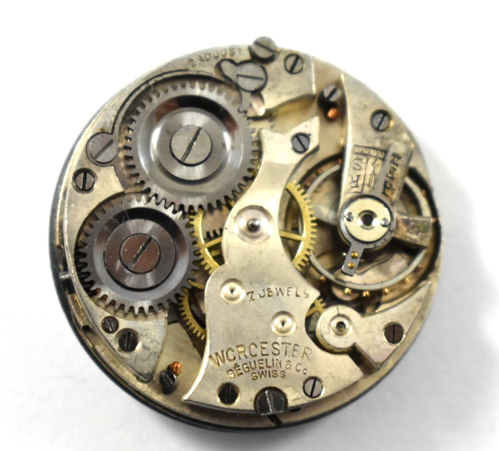 Vintage Worcester Red 12s Enamel Trench Dial 7J 29.70mm Watch Movement lot.qf