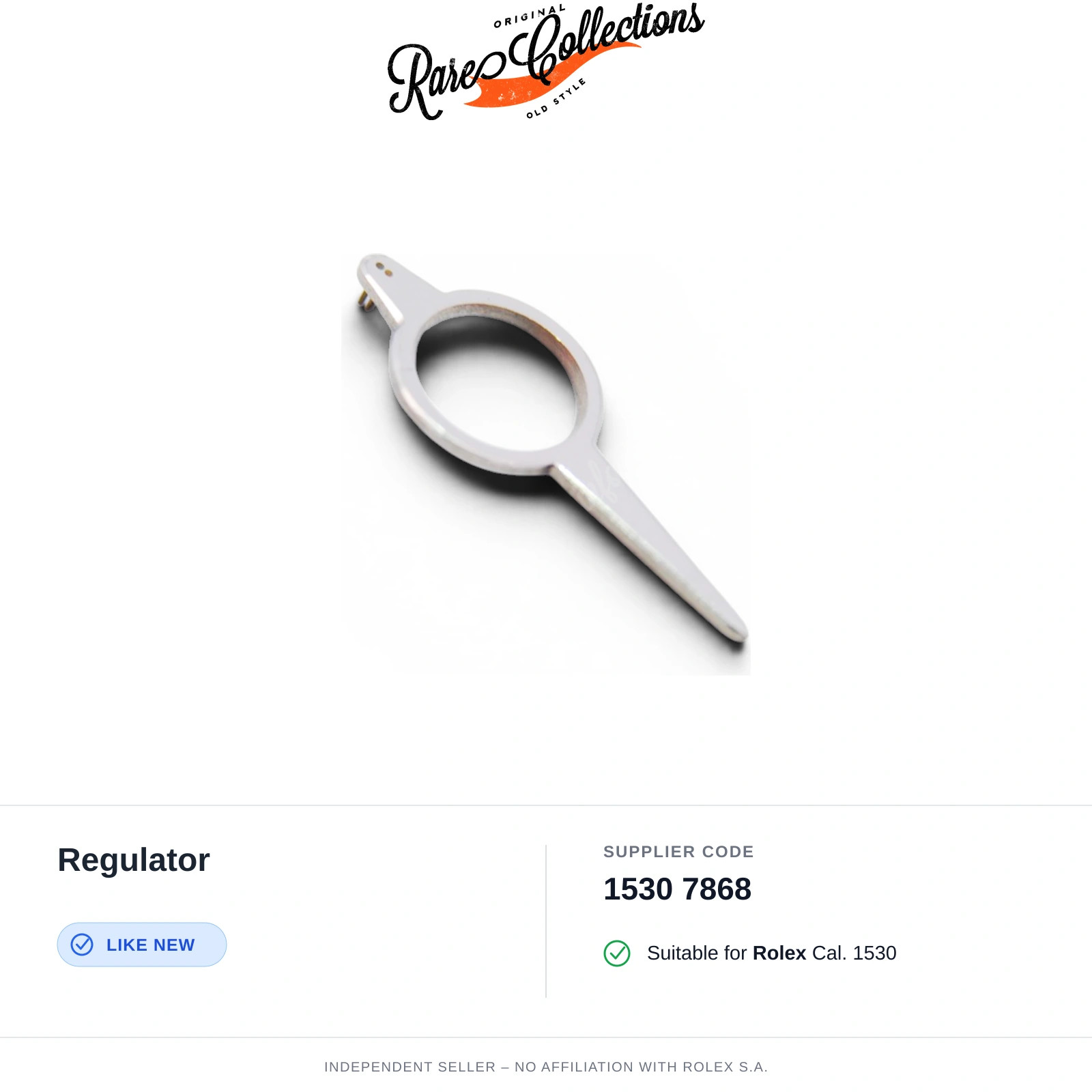 Regulator for Rolex (cod. 1530 7868) — Excellent Condition