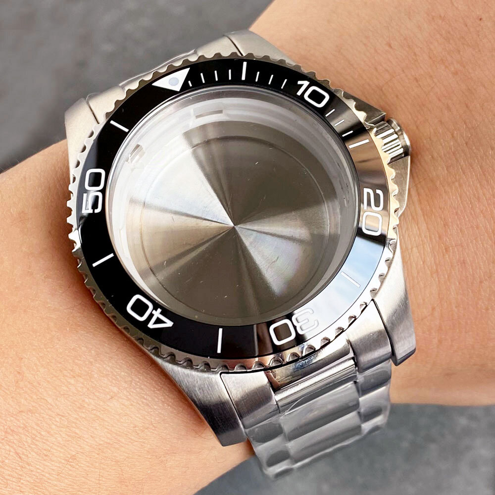 Stainless Steel 41mm for Conkas Men Watch Case fit NH35 Sapphire 32.4mm Dial Set