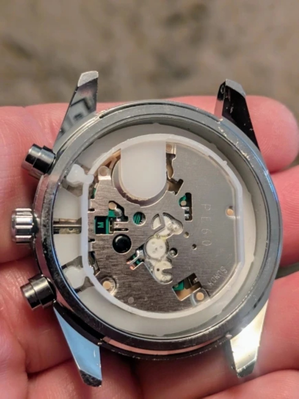 Quartz Watch Movement Chrono Center Second Day Date 24H DIY Mod Parts For PE50