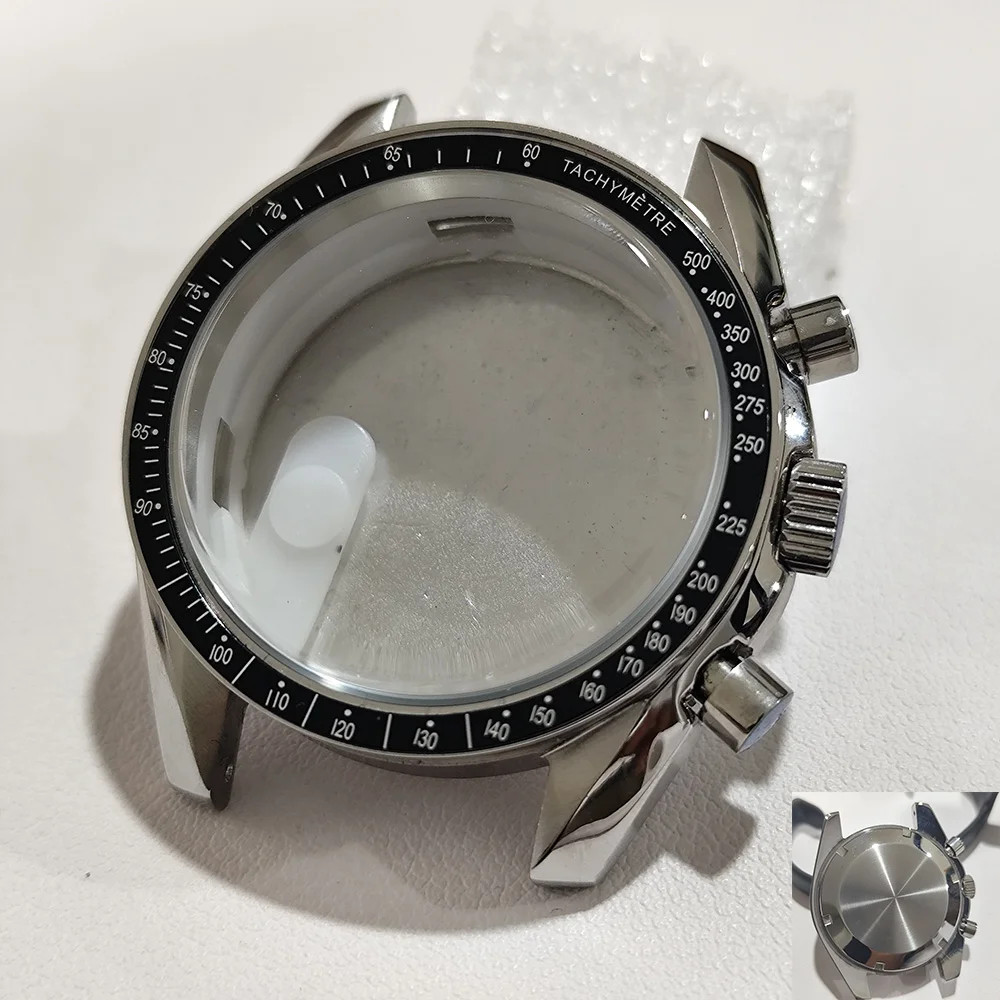 For VK63 Moon Watch 39.7MM Case Moon Pattern Back Chronograph Stainless Steel