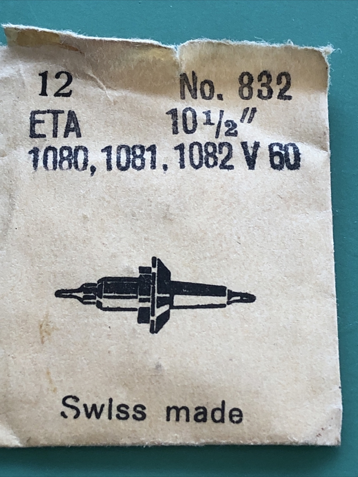 ETA 1080 No 832 Balance Staff x 1 New Unused Stock Free Postage.