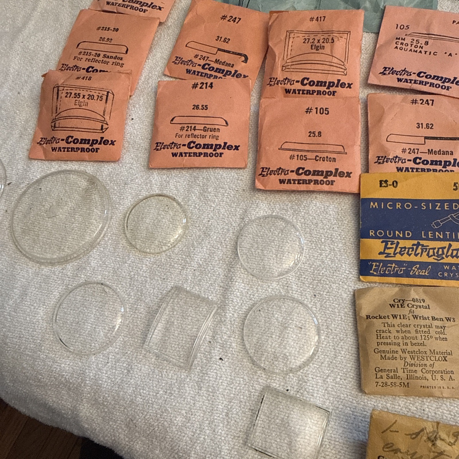 Bulk Lot of 75 Vintage Crystal Watch Faces NOS
