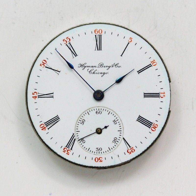 Elgin 269 Movement & Private Label Hyman, Berg & Co Enamel Dial – Parts / Repair