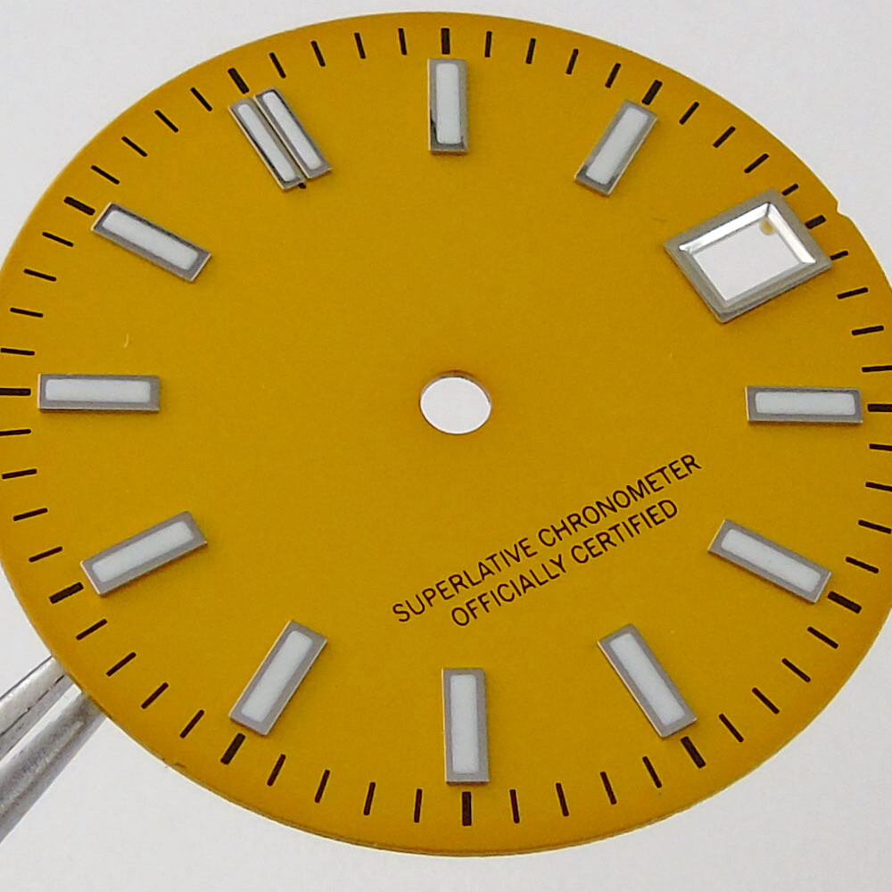 28.5mm Sterile Yellow Brown Pink Sunburst Watch Dial Fit Japan NH35 NH36