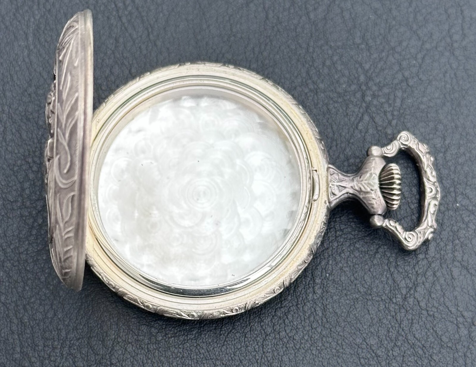 POCKET WATCH CASE ETA UNITAS 6497 OR 6498 SWISS MADE HORSE 48MM NOS STOCK 70/80s